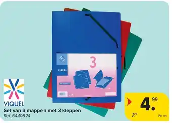 Carrefour Set van 3 mappen met 3 kleppen aanbieding