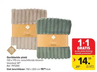 Carrefour Geribbelde plaid aanbieding