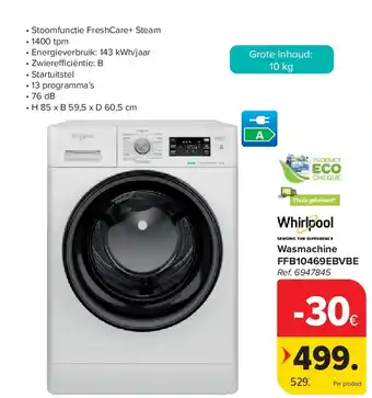 Carrefour Wasmachine FFB10469EBVBE aanbieding