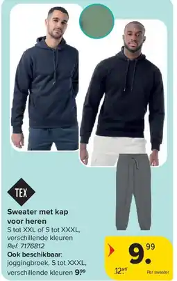 Carrefour Sweater met kap voor heren aanbieding