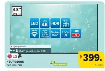 Carrefour LG 43UR75006 4K TV aanbieding