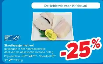 Carrefour Skreihaasje met vel aanbieding