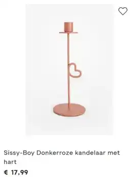 fonQ Sissy-Boy Donkerroze kandelaar met hart aanbieding