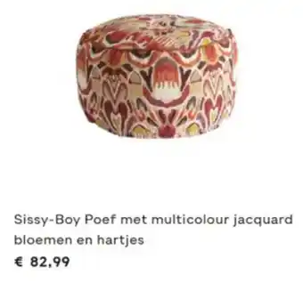 fonQ Sissy-Boy Poef met multicolour jacquard bloemen en hartjes aanbieding