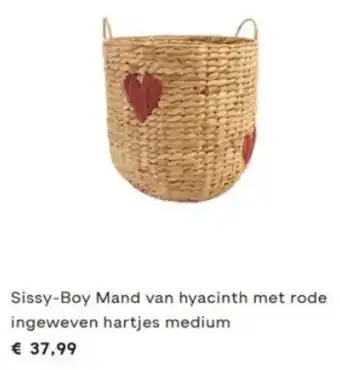 fonQ Sissy-Boy Mand van hyacinth met rode ingeweven hartjes medium aanbieding