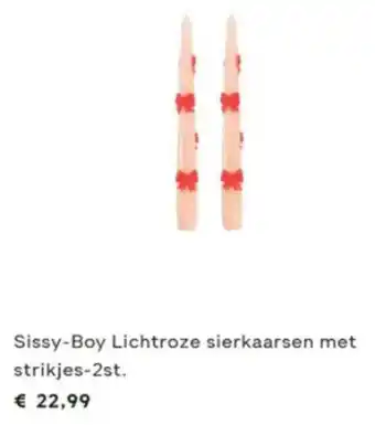 fonQ Sissy Boy Lichtroze sierkaarsen met strikjes aanbieding