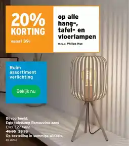 GAMMA Eglo tafellamp Romazzina zand aanbieding