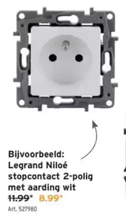 GAMMA Legrand Niloé stopcontact 2-polig met aarding wit aanbieding
