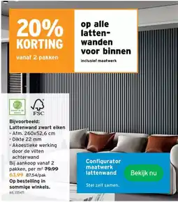 GAMMA Lattenwand zwart eiken aanbieding