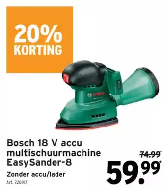 GAMMA Bosch 18 V accu multischuurmachine EasySander-8 aanbieding