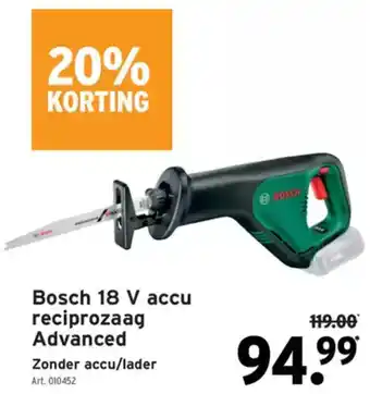 GAMMA Bosch 18 V accu reciprozaag Advanced aanbieding