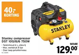 GAMMA Stanley compressor DST 100/8/6 750W aanbieding