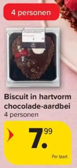 Carrefour Market Biscuit in hartvorm chocolade-aardbei aanbieding