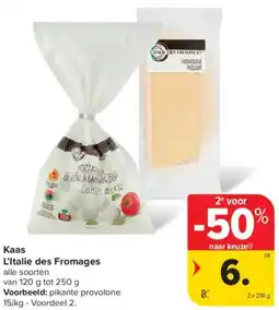 Carrefour Market Kaas L'Italie des Fromages aanbieding