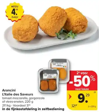 Carrefour Market Arancini L'Italie des Saveurs aanbieding