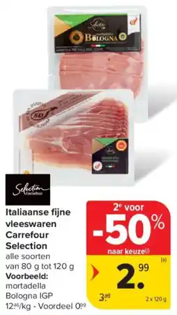 Carrefour Market Italiaanse fijne vleeswaren Carrefour Selection aanbieding