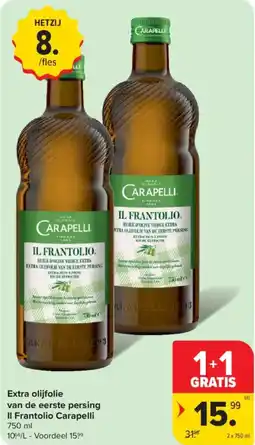 Carrefour Market Extra olijfolie van de eerste persing Il Frantolio Carapelli aanbieding