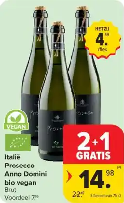 Carrefour Market Italië Prosecco Anno Domini bio vegan aanbieding