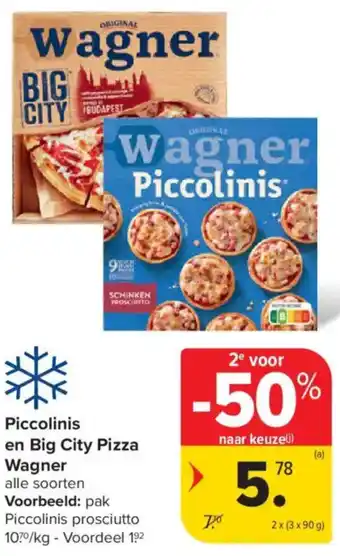 Carrefour Market Piccolinis en Big City Pizza Wagner aanbieding