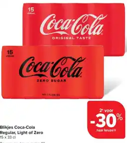 Carrefour Market Blikjes Coca-Cola Regular, Light of Zero aanbieding