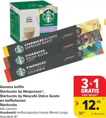 Carrefour Market Gamma koffie Starbucks by Nespresso, Starbucks by Nescafé Dolce Gusto en koffiebonen Starbucks aanbieding