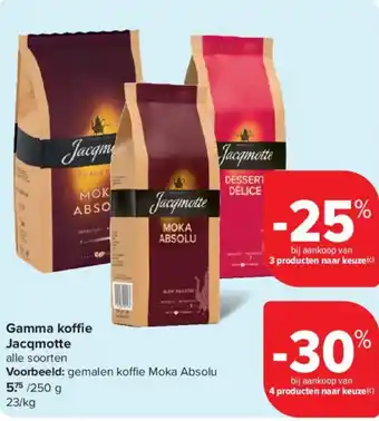 Carrefour Market Jacqmotte gamma koffie aanbieding