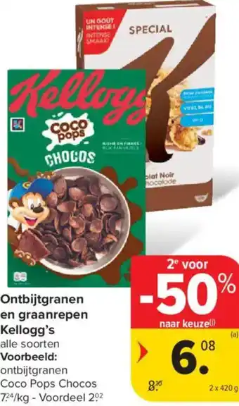 Carrefour Market Kellogg's Ontbijtgranen en graanrepen aanbieding