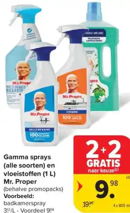 Carrefour Market Mr.Propre Gamma sprays (alle soorten) en vloeistoffen aanbieding