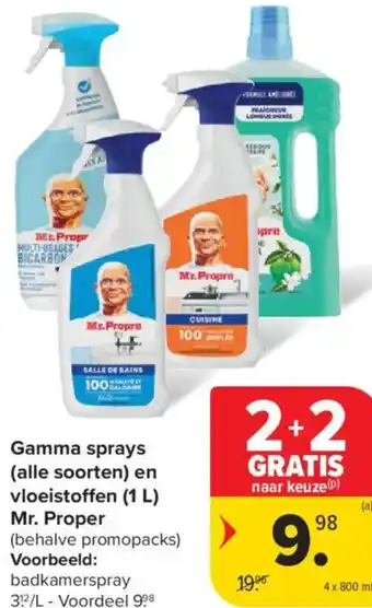 Carrefour Market Mr.Propre Gamma sprays (alle soorten) en vloeistoffen aanbieding