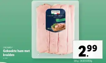 Lidl Italiamo gekookte ham met kruiden aanbieding