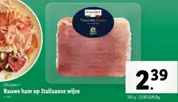 Lidl Italiamo rauwe ham op italiaanse wijze aanbieding