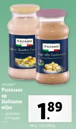 Lidl Italiamo pastasaus of op italiaanse wijze aanbieding