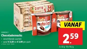 Lidl Ferrero chocoladesnacks aanbieding