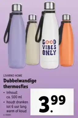 Lidl Livarno home dubbelwandige thermosfles aanbieding