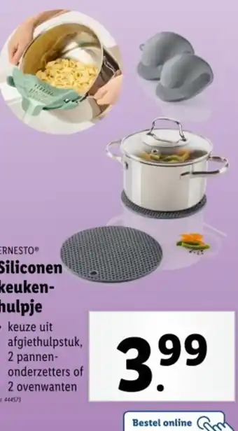 Lidl Ernesto siliconen keuken hulpje aanbieding