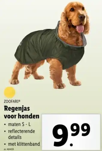 Lidl Zoofari regenjas voor honden aanbieding