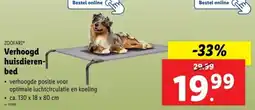 Lidl Zoofari verhoogd huisdierenbed aanbieding