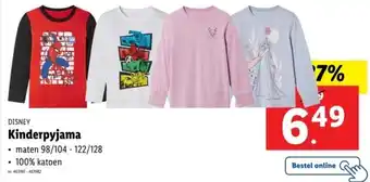 Lidl Disney kinderpyjama aanbieding