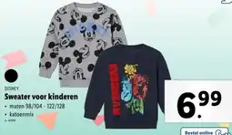 Lidl Disney sweater voor kinderen aanbieding