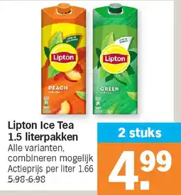 Albert Heijn Lipton Ice Tea 1.5 literpakken aanbieding