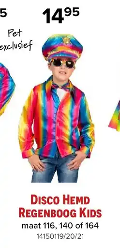 Euroshop Disco Hemd Regenboog Kids aanbieding