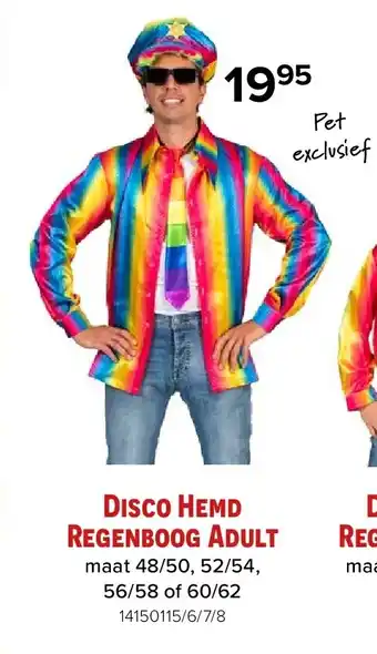 Euroshop Disco Hemd Regenboog Adult aanbieding