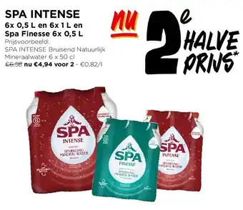 Jumbo SPA INTENSE 6x 0,5 L en 6x 1 L en Spa Finesse 6x 0,5 L aanbieding