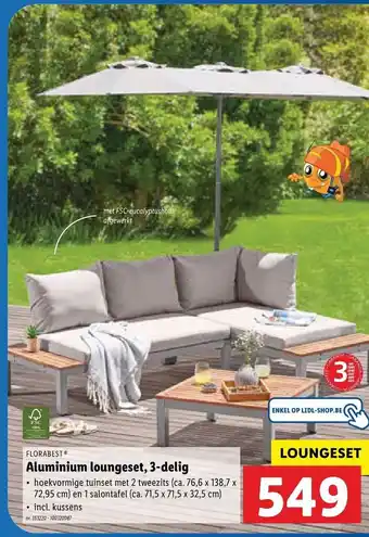Lidl Florabest Aluminium loungeset, 3-delig aanbieding