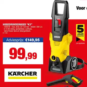 Hubo Karcher hogedrukreiniger "K3" aanbieding