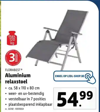 Lidl Florabest Aluminium relaxstoel aanbieding
