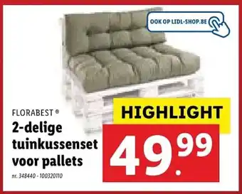 Lidl Florabest 2-delige tuinkussenset voor pallets aanbieding