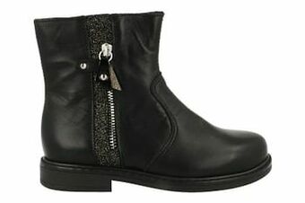 Berca Shoes Bopy Enkellaars Meisjes Maat 28/34 Volledig Leder - Zwart aanbieding