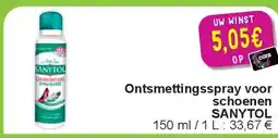 Cora Ontsmettingsspray voor schoenen SANYTOL aanbieding