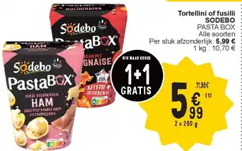 Cora Tortellini of fusilli SODEBO aanbieding